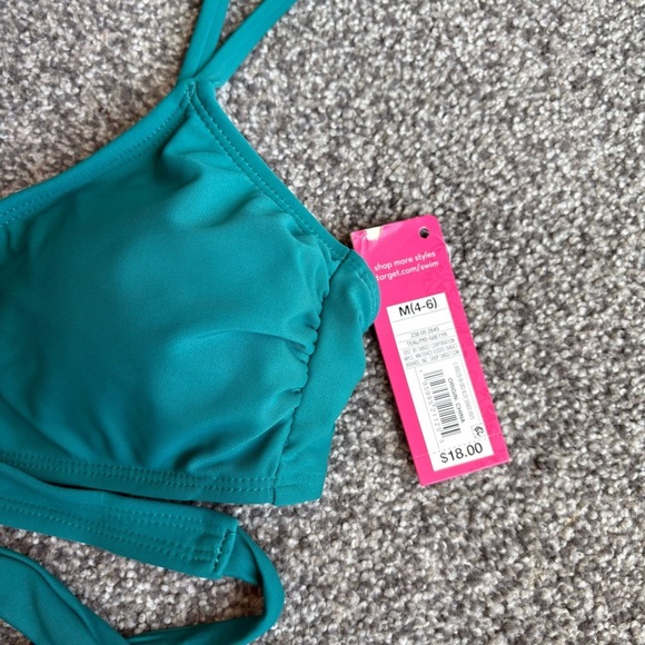 NWT Xhilaration Teal Wrap Around Tie Back Bikini Top -  Medium - Picture 3 of 6